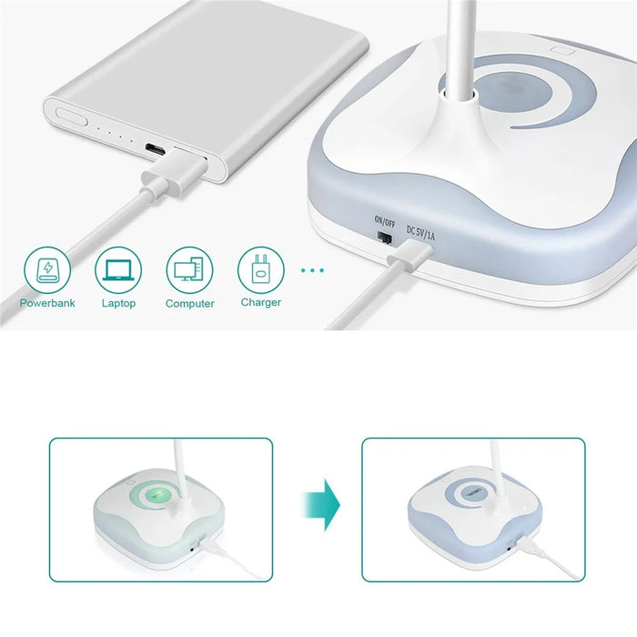 ST-8016F USB Charging Touch Control Desk Lamp Dimmable Night Reading Light with 3 Brightness Modes - 3