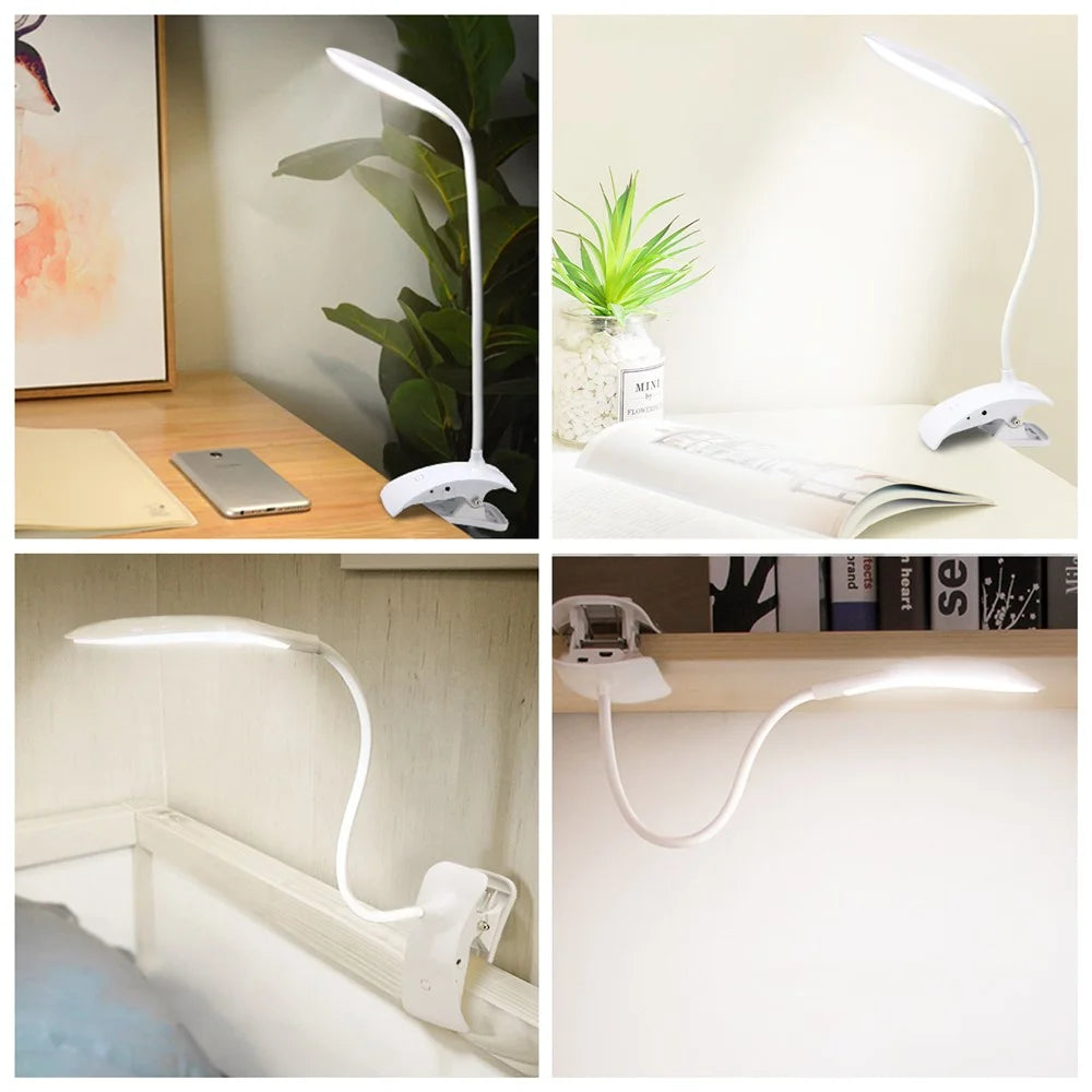 ST-8030 Clip-on Touch Control Reading LED Light Flexible Gooseneck Clamp Lamp with 3 Brightness Modes - 5