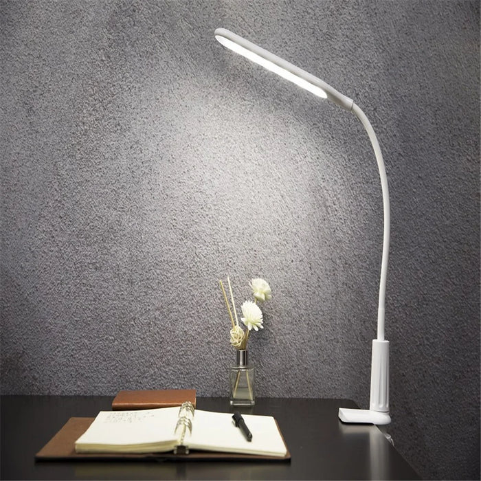ST-8029 USB Powered Clip-on LED Reading Light Stepless Dimming Touch Control Table Lamp - White - 2