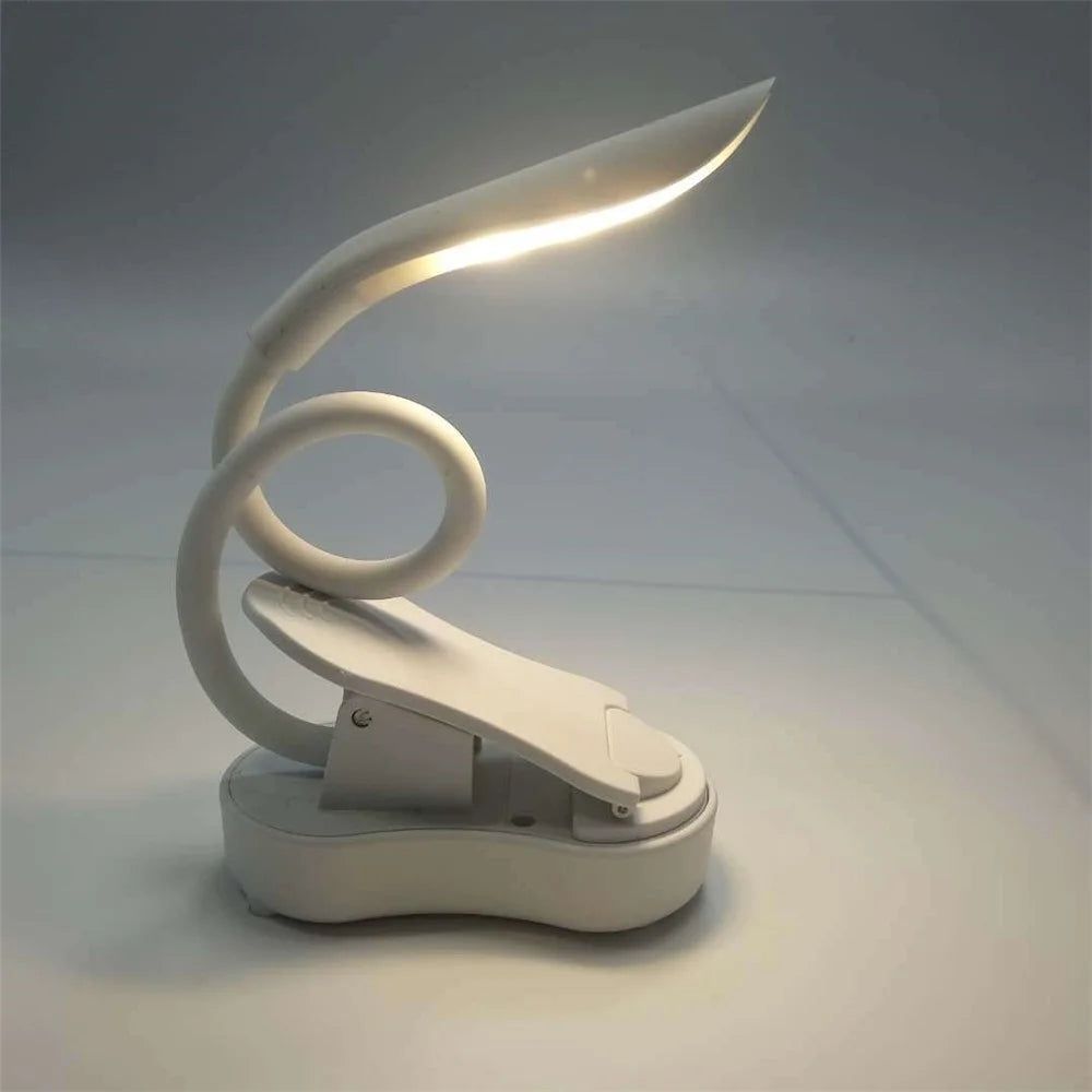 ST-8026 Clip Design LED Light 3 Color Temperature Dormitory Rechargeable Reading Lamp - White - 4