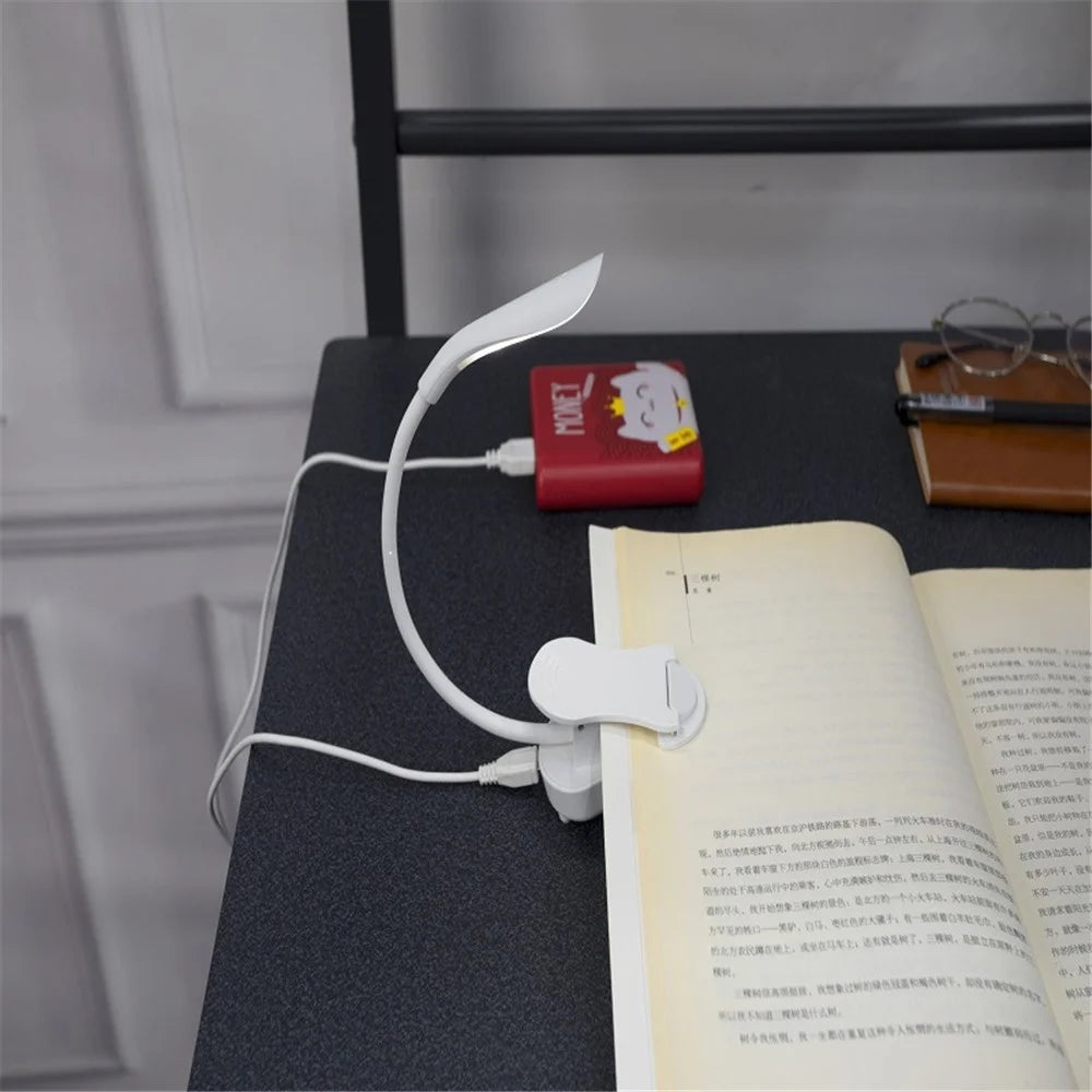 ST-8026 Clip Design LED Light 3 Color Temperature Dormitory Rechargeable Reading Lamp - White - 5