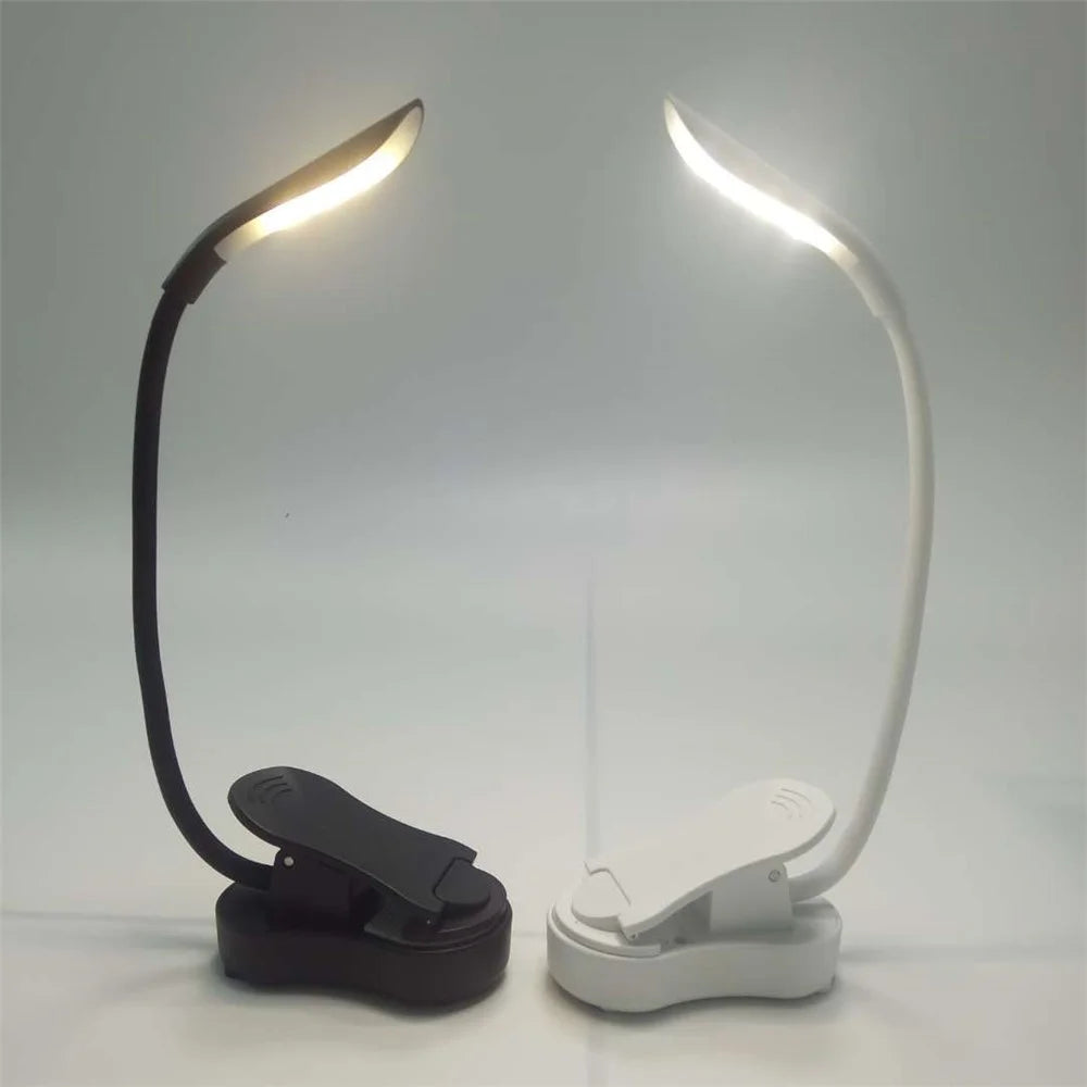 ST-8026 Clip Design LED Light 3 Color Temperature Dormitory Rechargeable Reading Lamp - White - 6