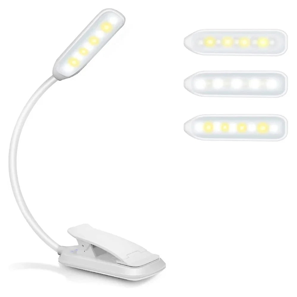 ST-8027 Adjustable Hose Clip-on LED Light 3 Color Temperature Rechargeable Lamp with Power Indicator - White - 1