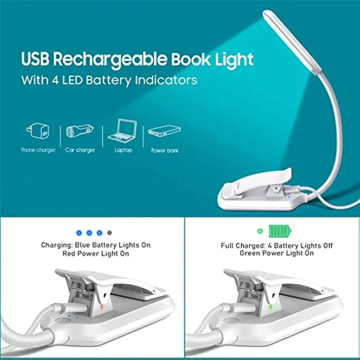 ST-8027 Adjustable Hose Clip-on LED Light 3 Color Temperature Rechargeable Lamp with Power Indicator - White - 5