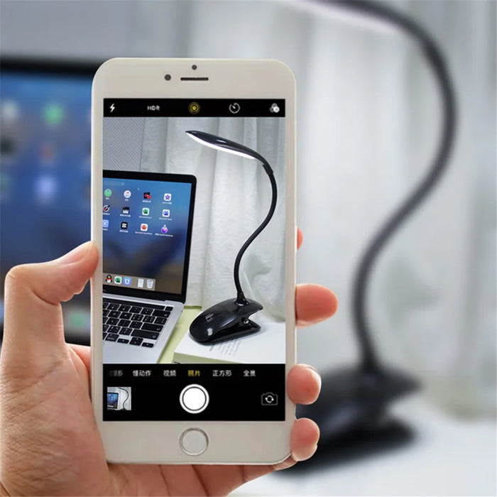 8013A Adjustable Hose Clip-on LED Table Light Touch Control USB Charging Student Reading Lamp - 4