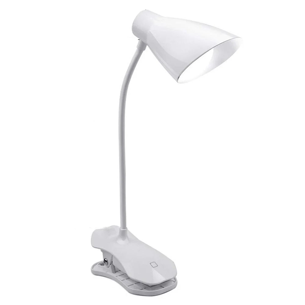 ST-8018F Flexible Hose Clip Base LED Table Light 3 Brightness USB Charging Student Reading Lamp - 1