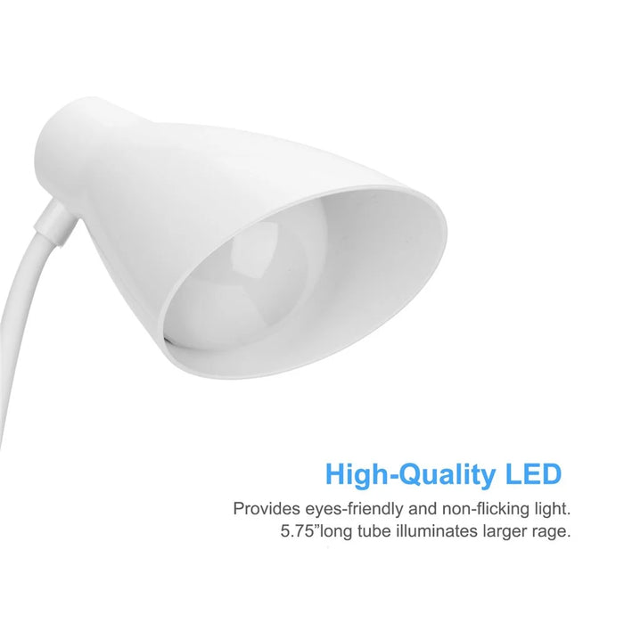 ST-8018F Flexible Hose Clip Base LED Table Light 3 Brightness USB Charging Student Reading Lamp - 2