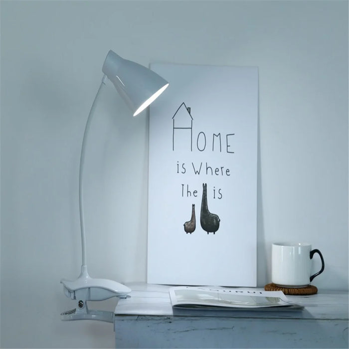 ST-8018F Flexible Hose Clip Base LED Table Light 3 Brightness USB Charging Student Reading Lamp - 3