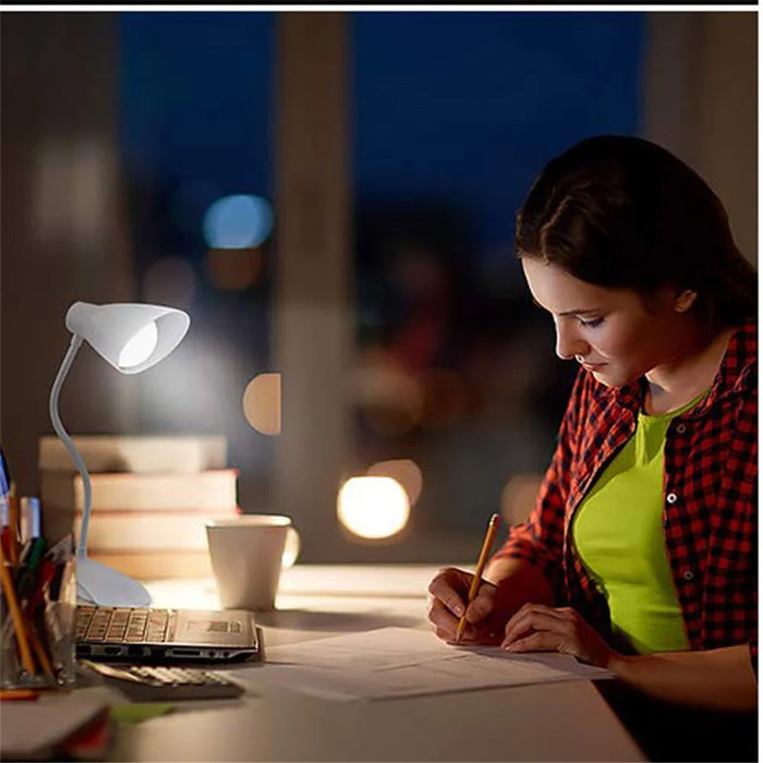 ST-8018F Flexible Hose Clip Base LED Table Light 3 Brightness USB Charging Student Reading Lamp - 6