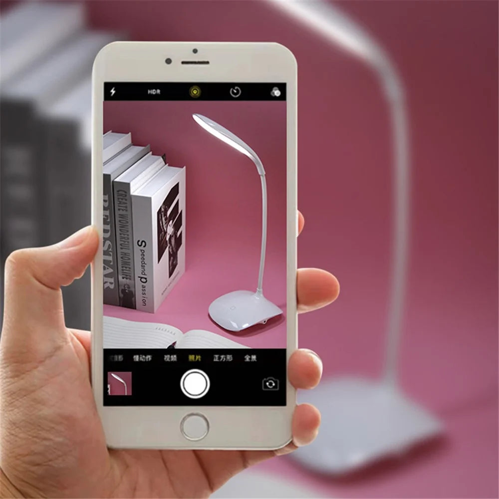 8015A Touch Control Desk Lamp 3 Brightness Modes Eye Protection LED Night Light for Bedroom, College Dorm - 4