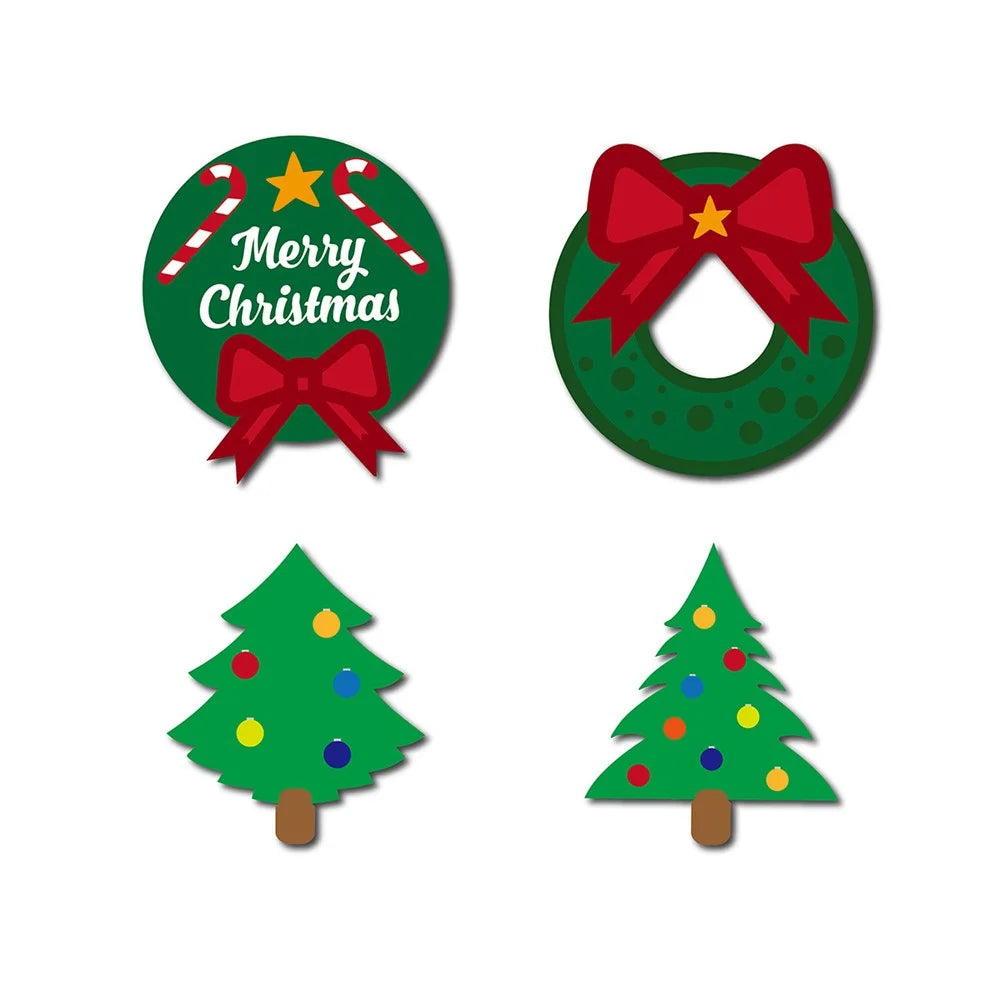 30Pcs / Set Santa Hat Gingerbread Man Xmas Tree Christmas Photo Props Kit Party Supplies - 2