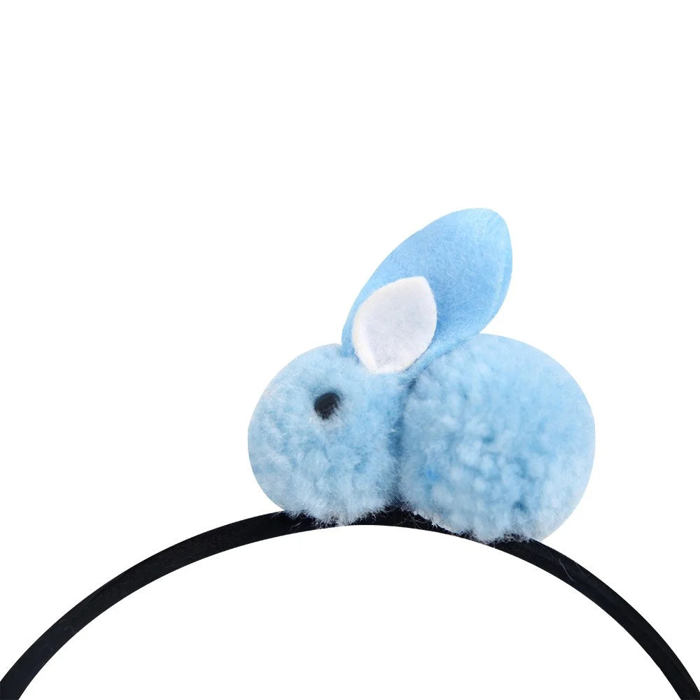 5Pcs Easter Bunny Headband for Kids Cute Plush Rabbit Hairband Children Hair Ornament - White - 3
