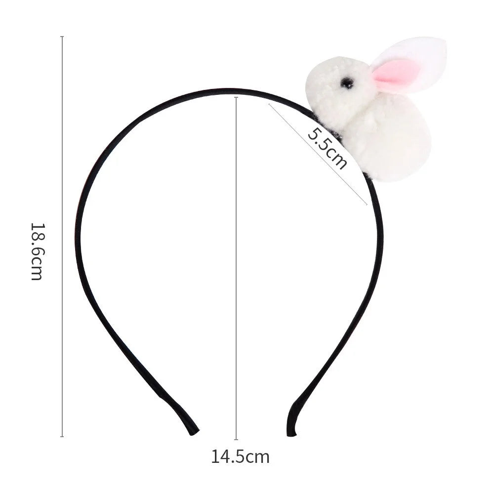 5Pcs Easter Bunny Headband for Kids Cute Plush Rabbit Hairband Children Hair Ornament - White - 6