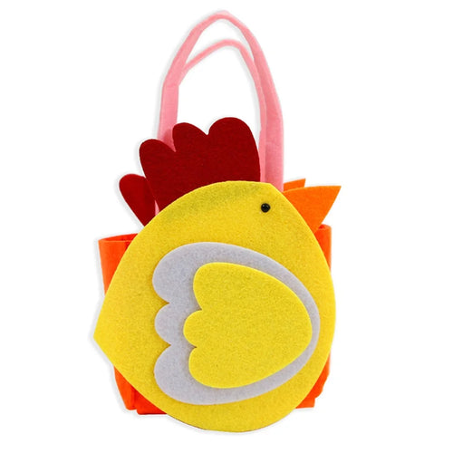 2Pcs Easter Basket Felt DIY Tote Candy Bag for Storing Easter Eggs Toys Gifts Festival Supplies - Hen - 1