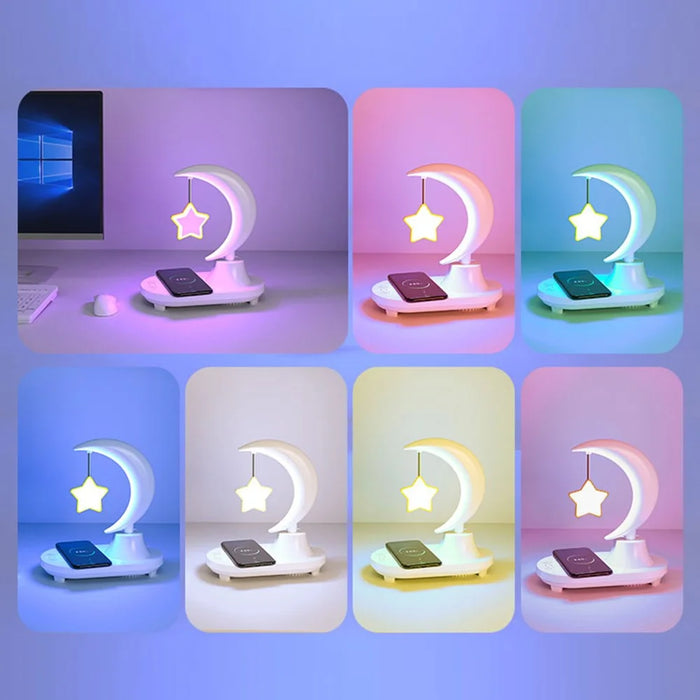 TB-35SLIWBT 7-Color Ambient Light Bedside Night Light with Bluetooth-compatible Speaker Wireless Charging Function - 7