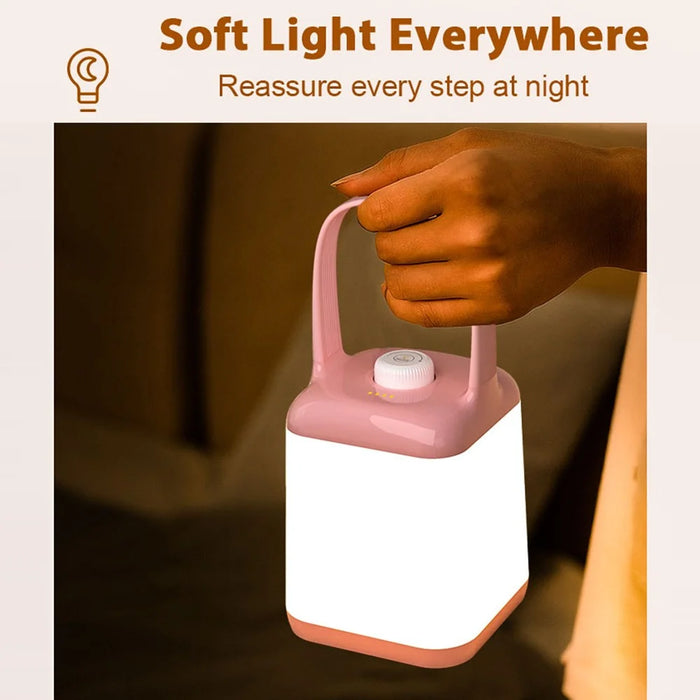 TB-10S Handheld Table Lamp 3 Color Temperature Dimmable Bedside Night Light - Pink - 6