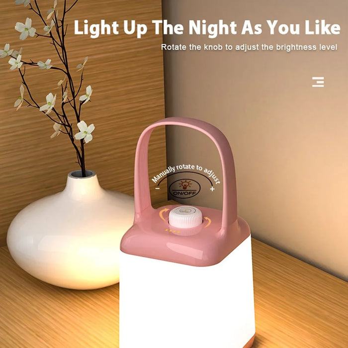 TB-10S Handheld Table Lamp 3 Color Temperature Dimmable Bedside Night Light - Pink - 7