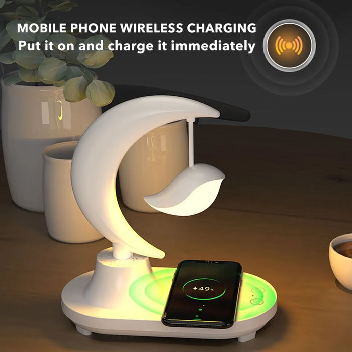 TB-22SLIWBT Bedroom 7-Color Night Light Bluetooth-compatible Speaker Ambient Light Support Wireless Charging Function - 3