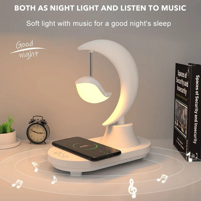 TB-22SLIWBT Bedroom 7-Color Night Light Bluetooth-compatible Speaker Ambient Light Support Wireless Charging Function - 4