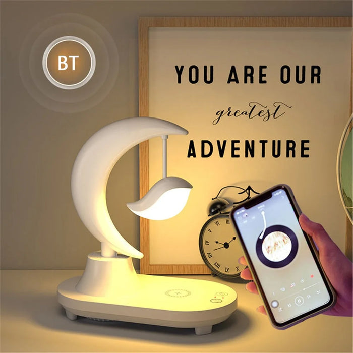 TB-22SLIWBT Bedroom 7-Color Night Light Bluetooth-compatible Speaker Ambient Light Support Wireless Charging Function - 5