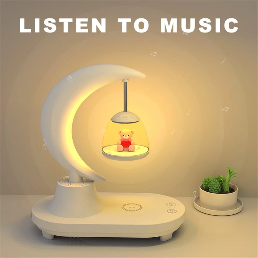 TB-22SFLIWBT Bluetooth-compatible Speaker Colorful Ambient Light Cute Bear Style Table Lamp with Wireless 15W Charging - 2
