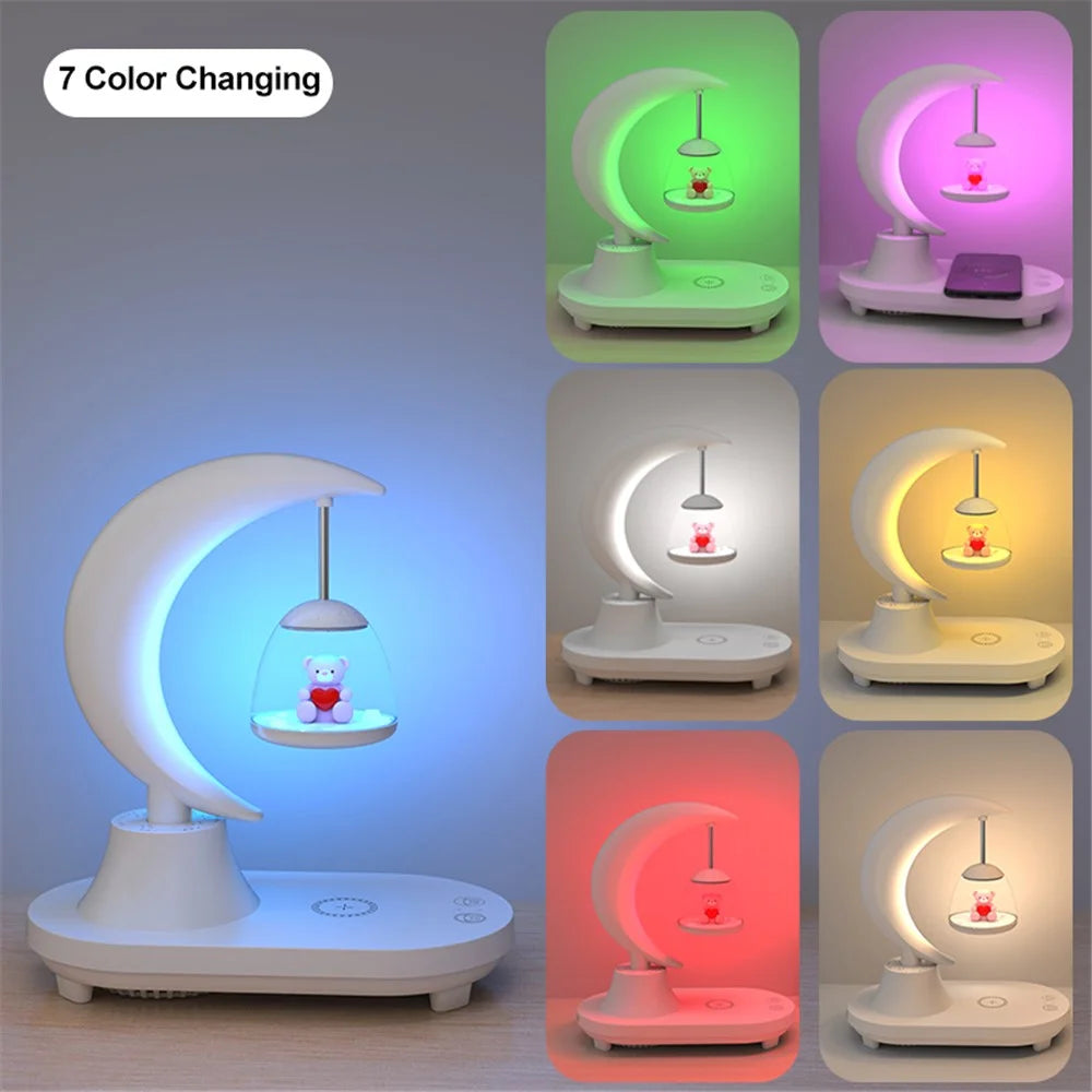 TB-22SFLIWBT Bluetooth-compatible Speaker Colorful Ambient Light Cute Bear Style Table Lamp with Wireless 15W Charging - 3