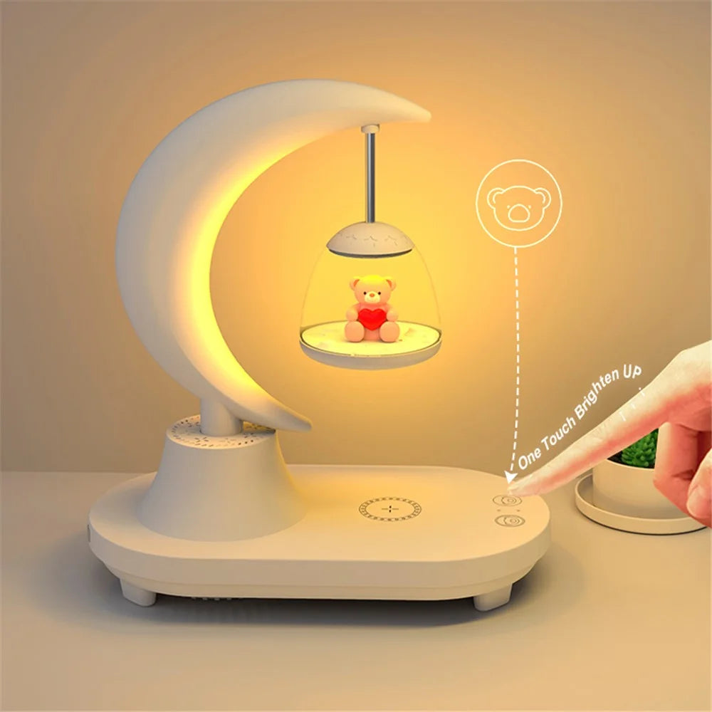 TB-22SFLIWBT Bluetooth-compatible Speaker Colorful Ambient Light Cute Bear Style Table Lamp with Wireless 15W Charging - 5