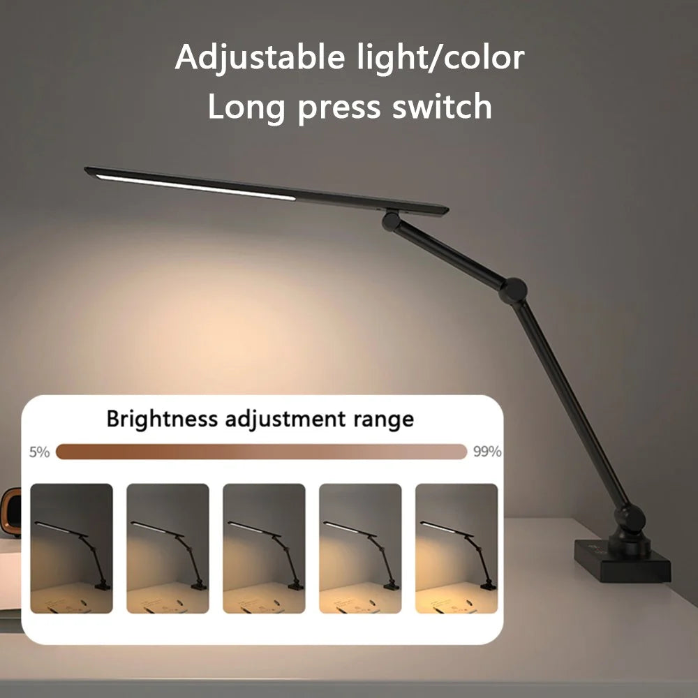 TB-52S LED Desk Lamp Clamp Design Flexible 3 Sections Swing Arm Eye Protection Light (USB Plug-In Powered) - 4