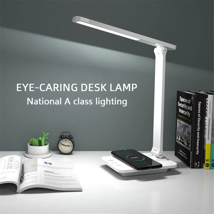 TD-619-CDWK Touch Control LED Desk Lamp 15W Wireless Charger Function Desk Light (USB Plug-In Powered) - 3