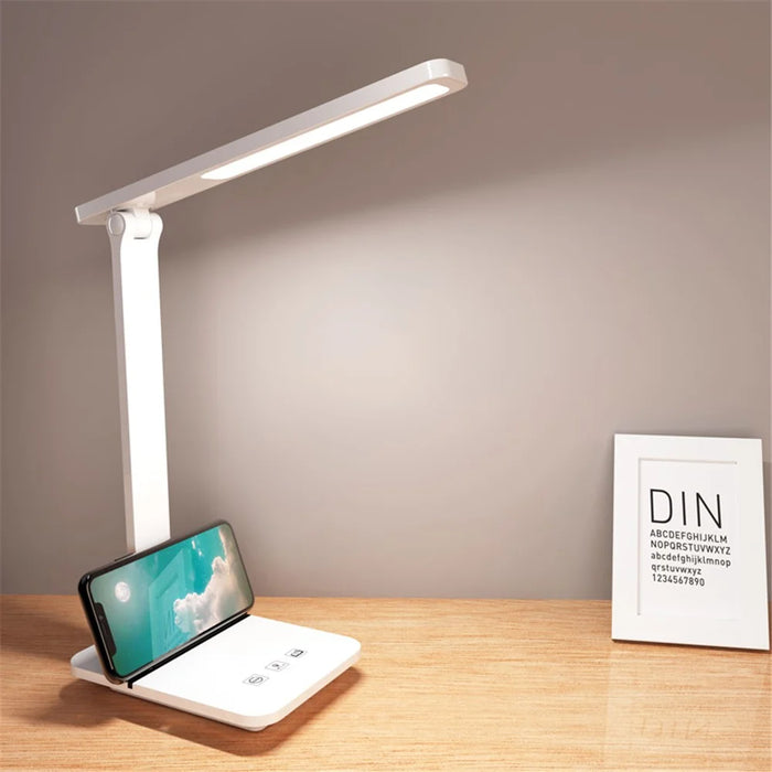 TD-619S-CD USB Stepless Dimming Night Light Student Study Reading Desk Lamp with Phone Holder - 6