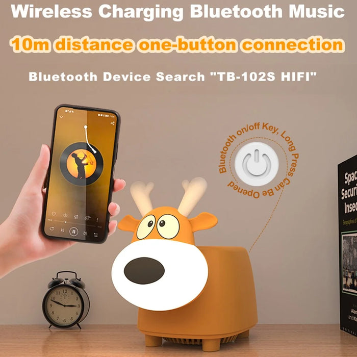 TB-102S Bluetooth-compatible Speaker Ambient Light Bedroom Bedside LED Night Light with 15W Wireless Charging - 7