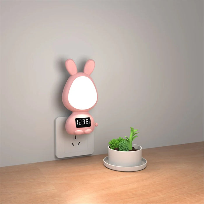 TB-106SLITXO Home Bedroom Night Light Nightlight Plug-in Wall Clock Dimmable Nightlight LED Lamp (EU Plug) - Pink - 3