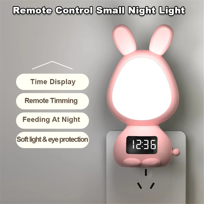 TB-106SLITXO Home Bedroom Night Light Nightlight Plug-in Wall Clock Dimmable Nightlight LED Lamp (EU Plug) - Pink - 5