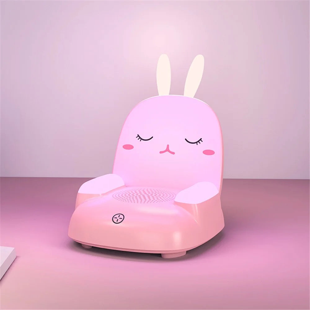 TB-99SLIWBT Rabbit Design 7 Color Ambient Light Bluetooth-compatible Speaker Night Light Table Lamp with 15W Wireless Charging - Pink - 2