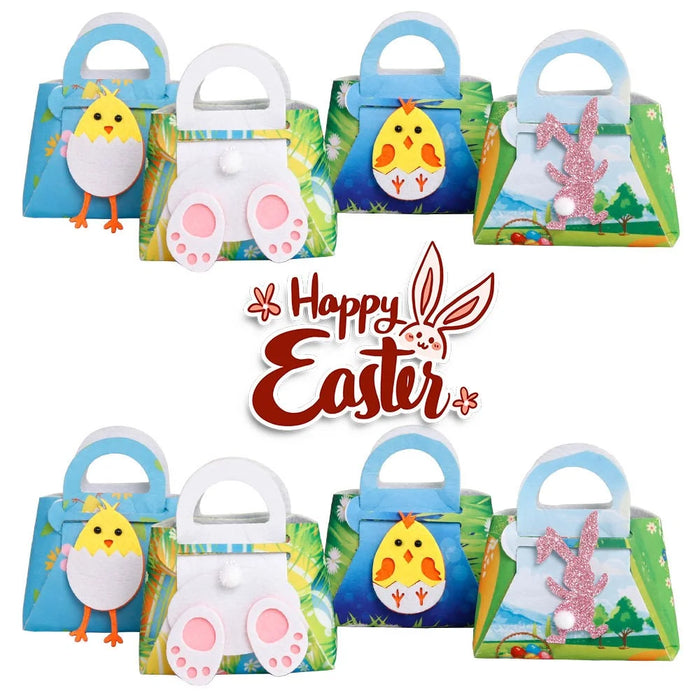 2Pcs Kids Easter Candy Bag Felt Cloth Party Decor Candy Chocolate Storage Tote Bag - Chicken Style B - 2