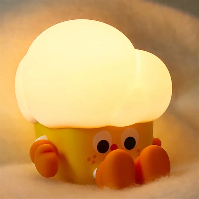 Popcorn Shape Silicone+ABS Touch Night Lamp Bedside Lamp Bedroom Decoration LED Light - 4