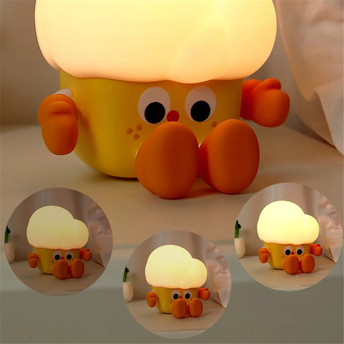 Popcorn Shape Silicone+ABS Touch Night Lamp Bedside Lamp Bedroom Decoration LED Light - 5
