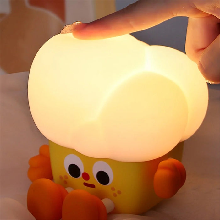 Popcorn Shape Silicone+ABS Touch Night Lamp Bedside Lamp Bedroom Decoration LED Light - 6