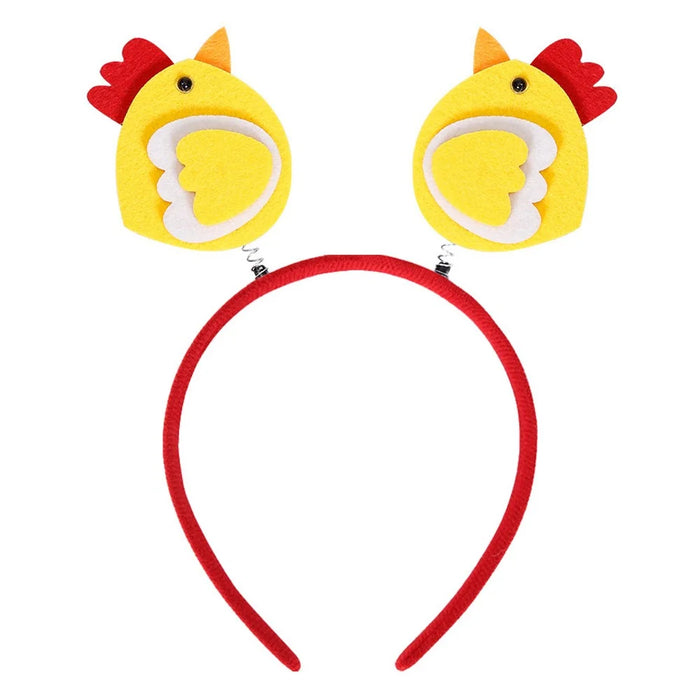 2Pcs Happy Easter Hair Hoop Bunny Carrot Eggs Chick Headband Party Prop - Chick - 1
