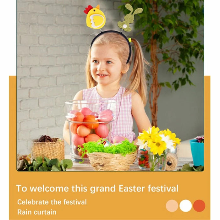 2Pcs Happy Easter Hair Hoop Bunny Carrot Eggs Chick Headband Party Prop - Chick - 7
