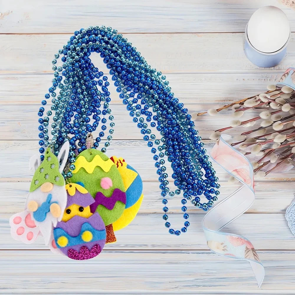 2Pcs Plastic+Felt Kids Easter Necklace Theme Neck Chain Party Dress Up Decor - Carrot - 2