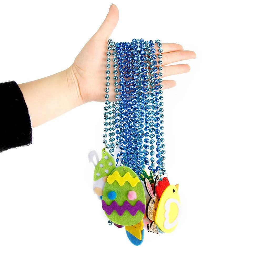 2Pcs Plastic+Felt Kids Easter Necklace Theme Neck Chain Party Dress Up Decor - Carrot - 5