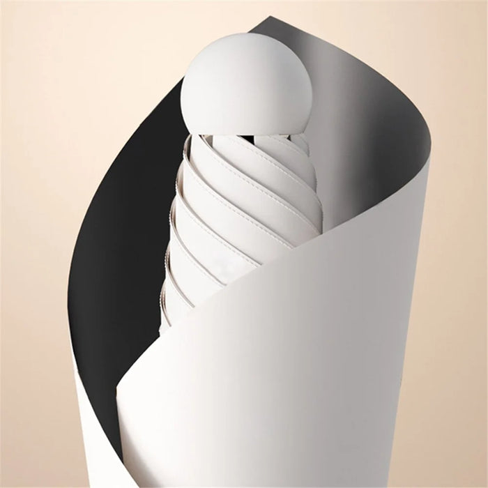 Travel 5-fold 6 Ribs Mini Umbrella Anti-UV Folding Umbrella, with Capsule Case - Beige - 2