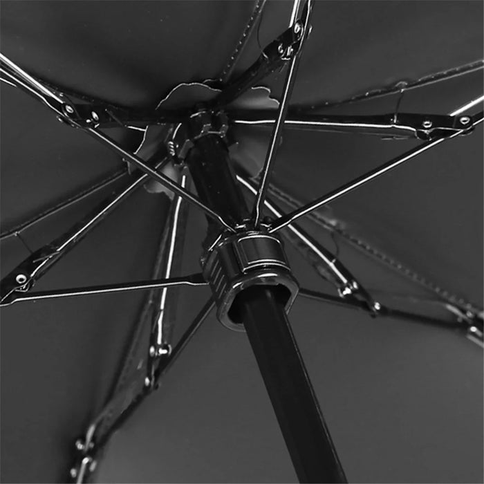 Travel 5-fold 6 Ribs Mini Umbrella Anti-UV Folding Umbrella, with Capsule Case - Beige - 7