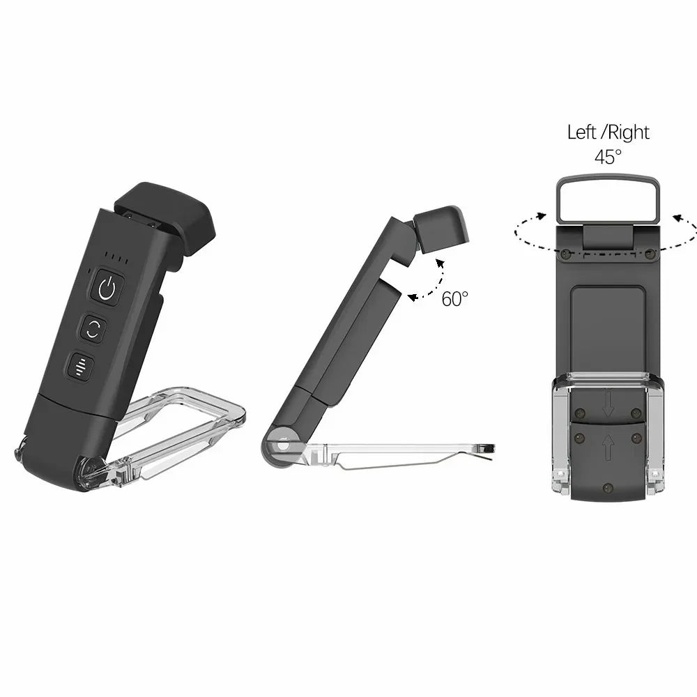 CS-X18 USB Rechargeable Portable Mini Night Light Clip Design Desktop LED Lamp - Black - 6