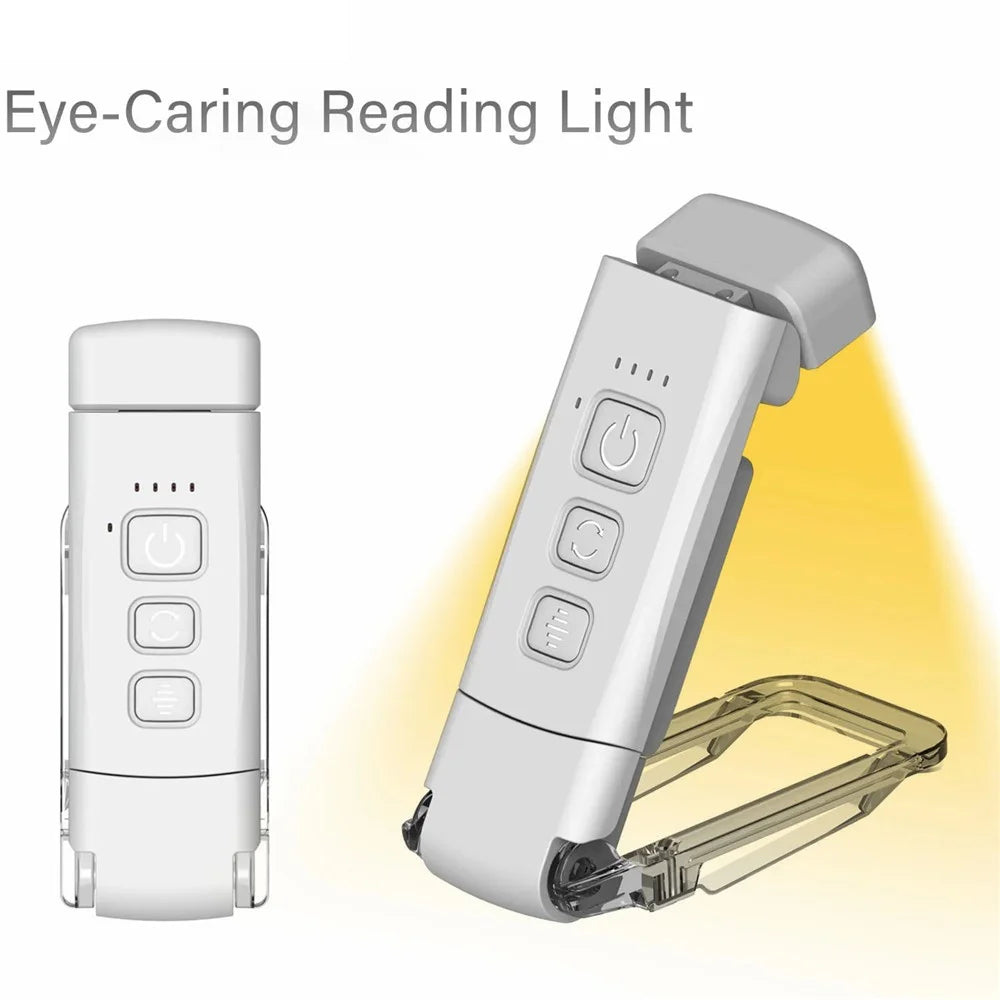 CS-X18 USB Rechargeable Portable Mini Night Light Clip Design Desktop LED Lamp - Black - 7