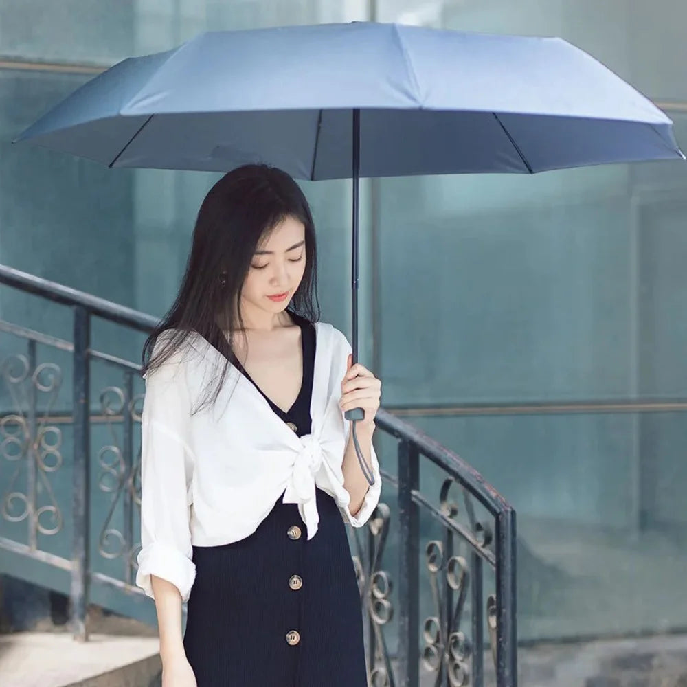 XIAOMIYOUPIN Windproof Folding Umbrella Large Rain-proof Sunshade Umbrella (Chinese Version) - Grey - 2