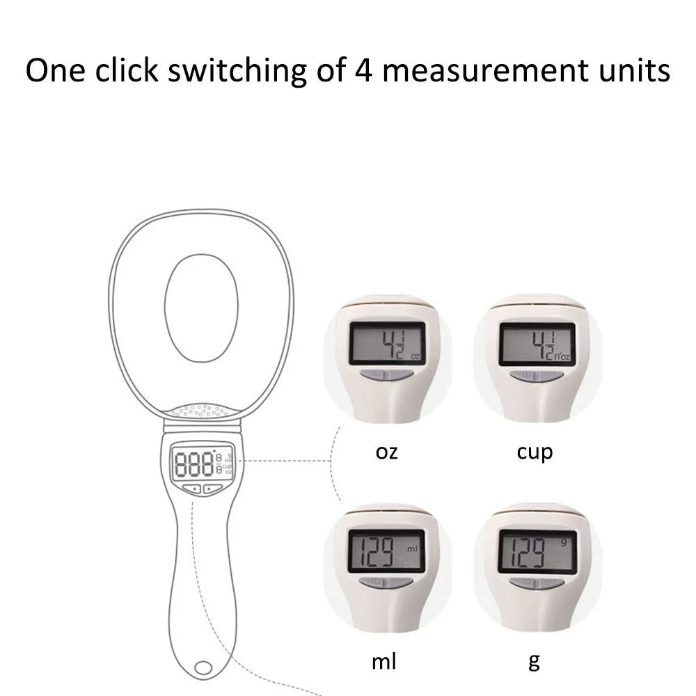 KX17 800g Pet Food Electronic Weighing Spoon Handheld Dog Cat Food Measuring Scoop (BPA-Free, No FDA Certified) - 3
