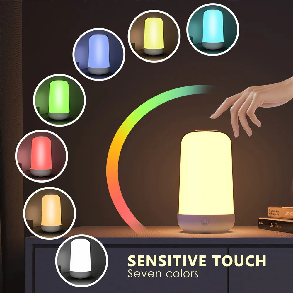 Smart Touch Bedside Lamp Bluetooth-compatible Dimmable Color Night Light Outdoor Music Table Lamp - 7