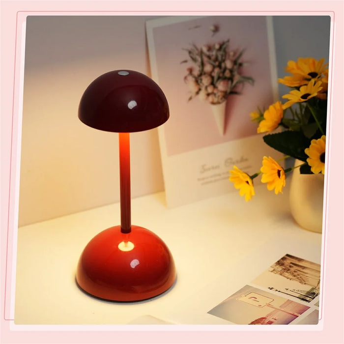 TD-06 Three colors can be switched by touch: white light / warm light / neutral light to create a  Bedside Lamp Mini Battery Operated LED Desk Light - Red - 3